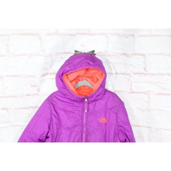 The North Face Purple Orange Nylon Zip Up Hooded Reversible Jacket Size L - Picture 2 of 12